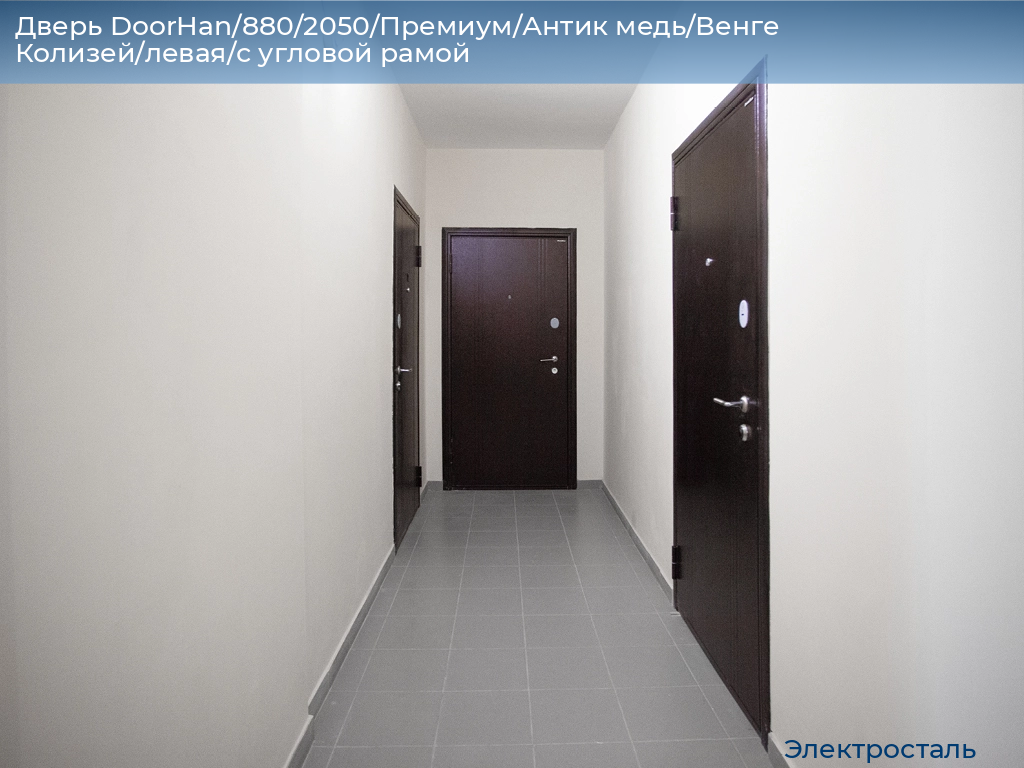 Дверь DoorHan/880/2050/Премиум/Антик медь/Венге Колизей/левая/с угловой рамой, electrostal.doorhan.ru