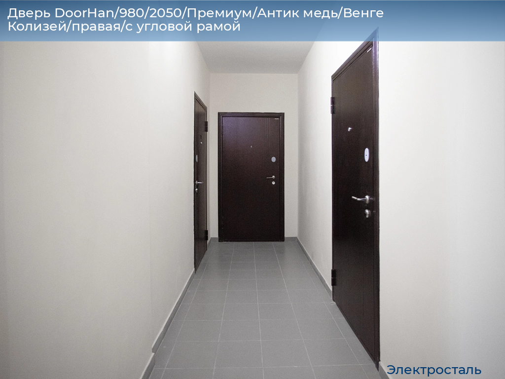 Дверь DoorHan/980/2050/Премиум/Антик медь/Венге Колизей/правая/с угловой рамой, electrostal.doorhan.ru