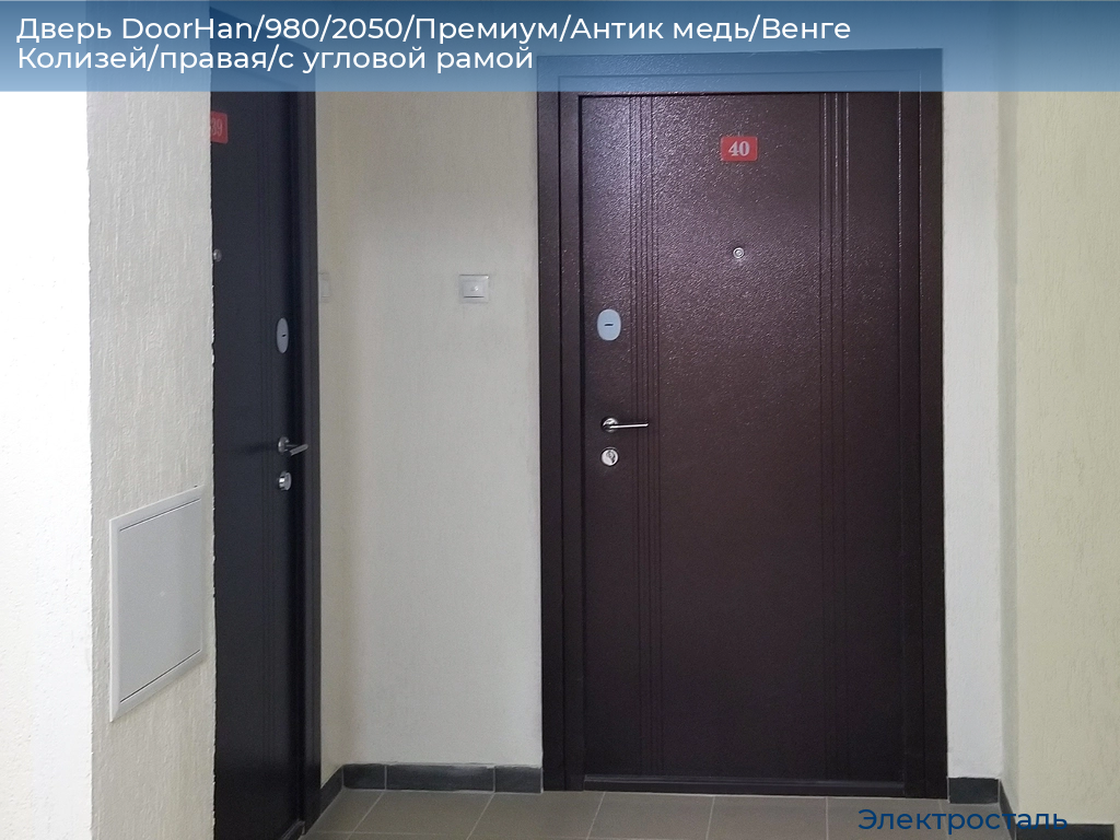 Дверь DoorHan/980/2050/Премиум/Антик медь/Венге Колизей/правая/с угловой рамой, electrostal.doorhan.ru