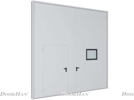 Распашные гаражные ворота в стальной раме с сэндвич-панелью, sg-ss, electrostal.doorhan.ru